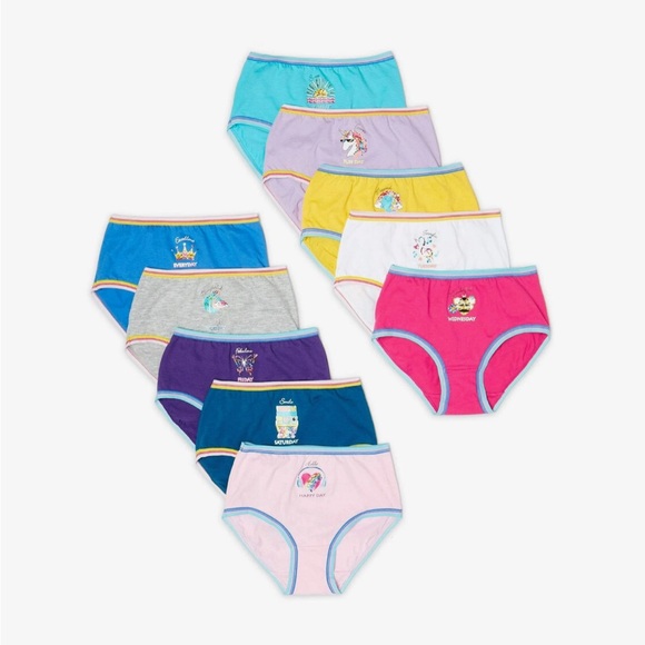 $9🔥NEW WONDER NATION Girls Briefs Panties 10-Pack Size 4 Multicolor - Picture 5 of 13